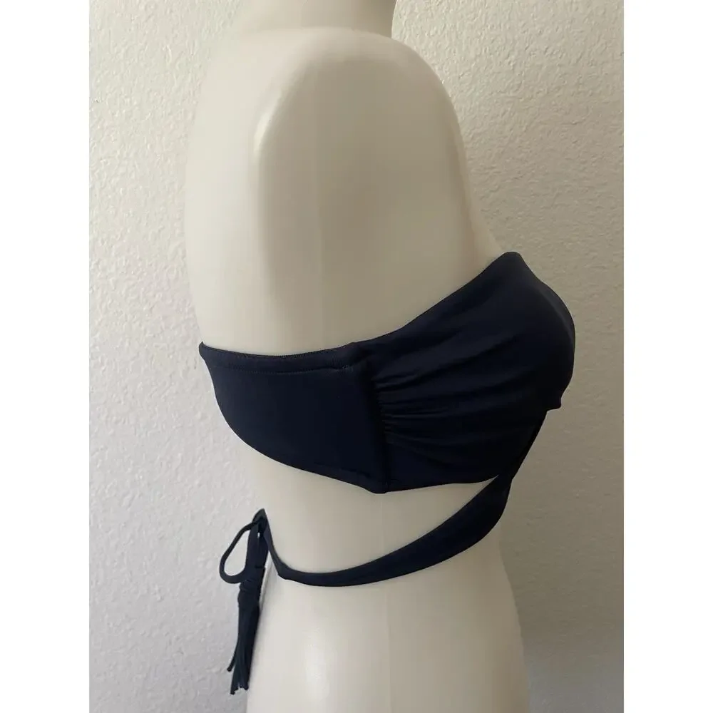 Seafolly Swim Halter Bandeau Bikini Top Beach Summer Minimalist Resort
